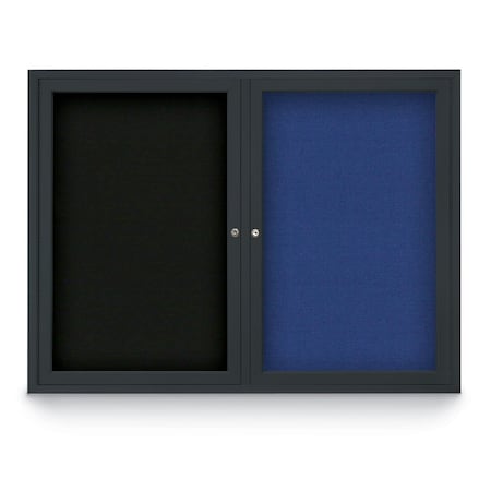 United Visual Products Decor Wood Combo Board, 36"x24", Light Oak/White Porcelain & Medium Grey UV702DEFAB-LTOAK-WHTPORC-MEDGRY